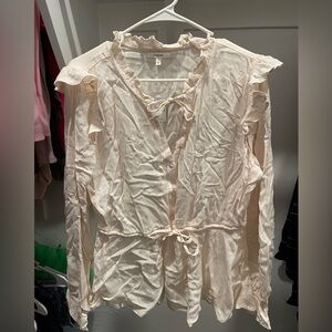 Ruffle shimmer top - long sleeve Brand New